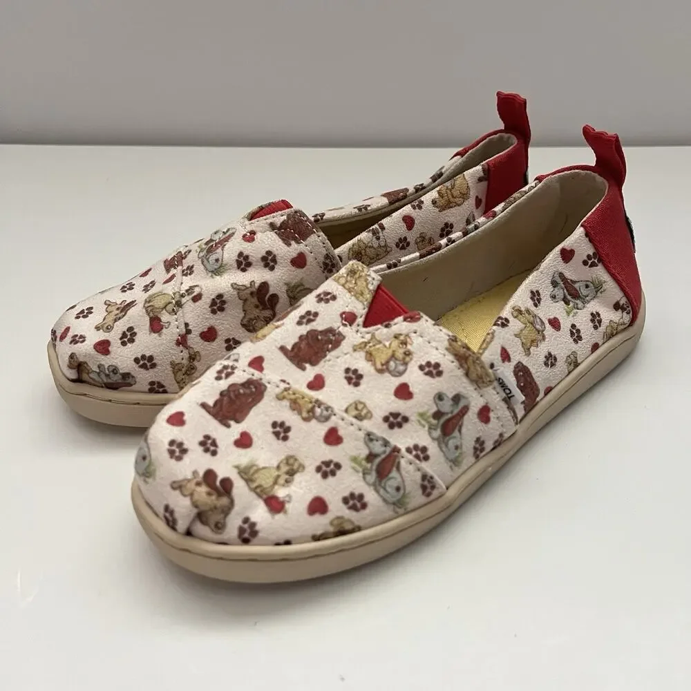 Toms Classics Canvas Slip On Alpargata Flat Shoes Pound Puppy Puppies Youth 13.5